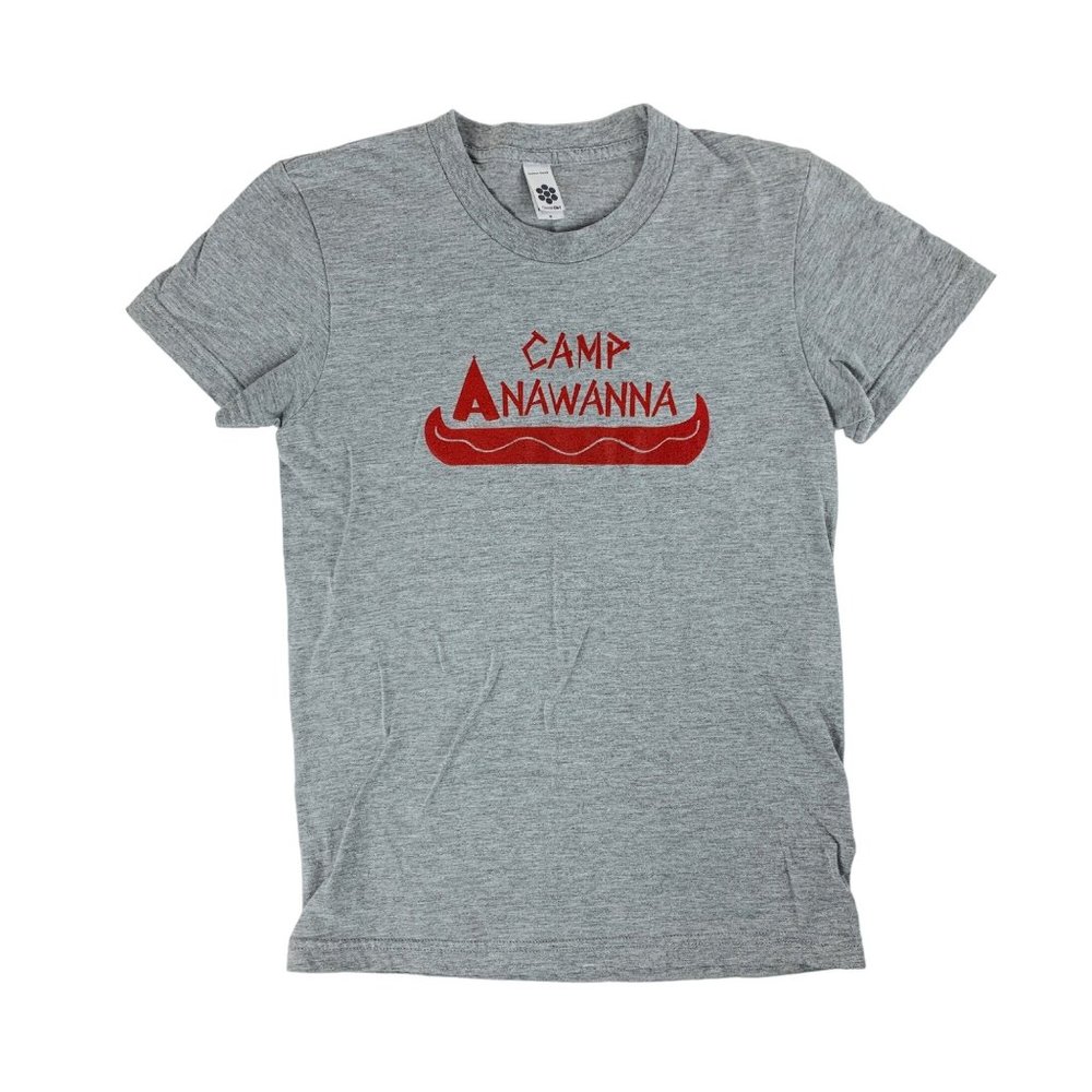 Camp Anawanna Graphic Tee Gray Women's T-Shirt 90s Style S